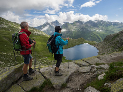 5-lake hiking on mountain Gotthard