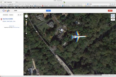 Google Satellite View Catches Jet