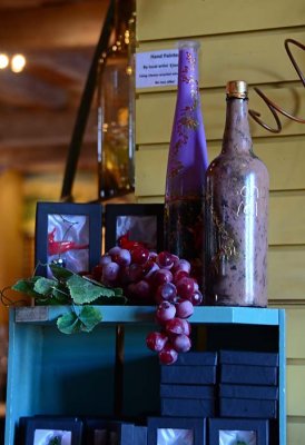 Painted Bottles & Grapes