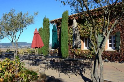 Three Umbrellas on Patio