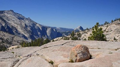 A Rock, Half Dome, & Cloud's Rest