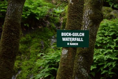 Buck Gulch Waterfall Sign
