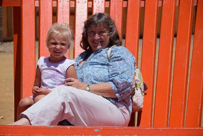 With Grandma On Giant Chair