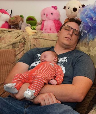 Father and Son Nap