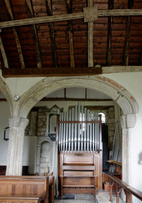 organ and former rood screen stairs