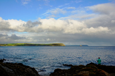 Nare head, Gull rock and Dodman Point from Portscatho