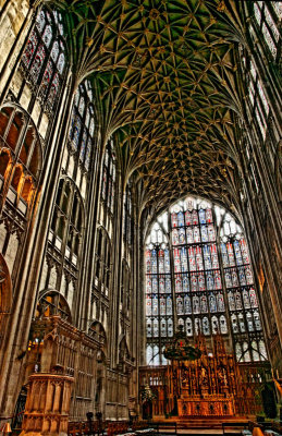 the chancel - facing the altar and east window