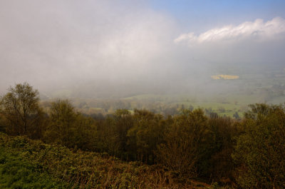 fog receding from Malvern Hills