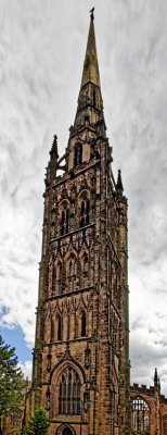 the tower and spire from the west