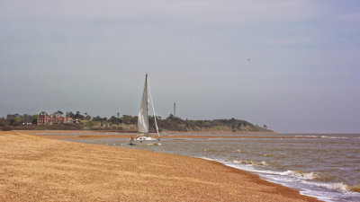 Felixstowe north beach - mouth of the river Deben