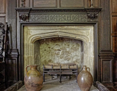 detail of fireplace