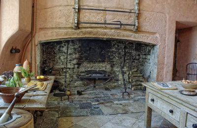 the main kitchen fireplace