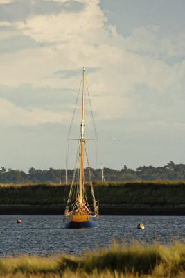 the blue boat from the stern