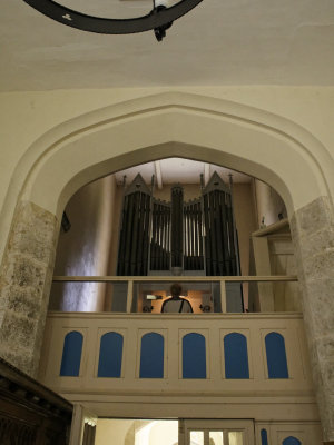Church of St Mary, Bawdsey - the organ in the tower gallery
