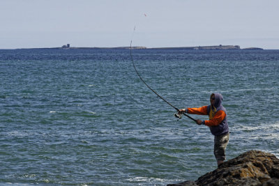 fishing in front of the Farne Islands