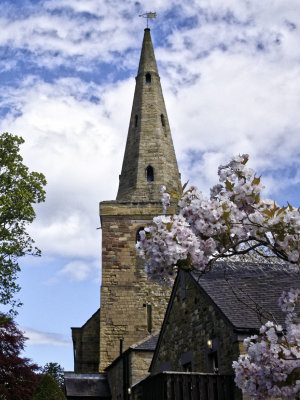 Church of St Lawrence, Warkworth - view from river walk