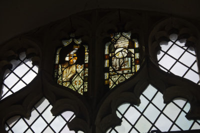 Church of St Andrew, Wissett - medieval glass fragments