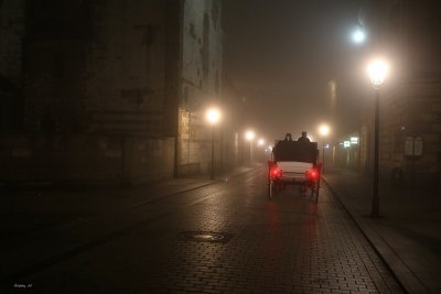  Night walk in the mist