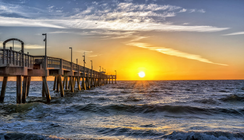 Sunrise At Dania Pier