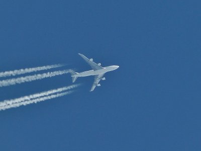 Boeing 747 high in the sky 