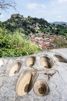 Eroded Potholes in a Large Boulder