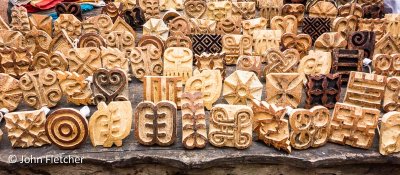 Carved Printing Blocks with Adinkra Symbols