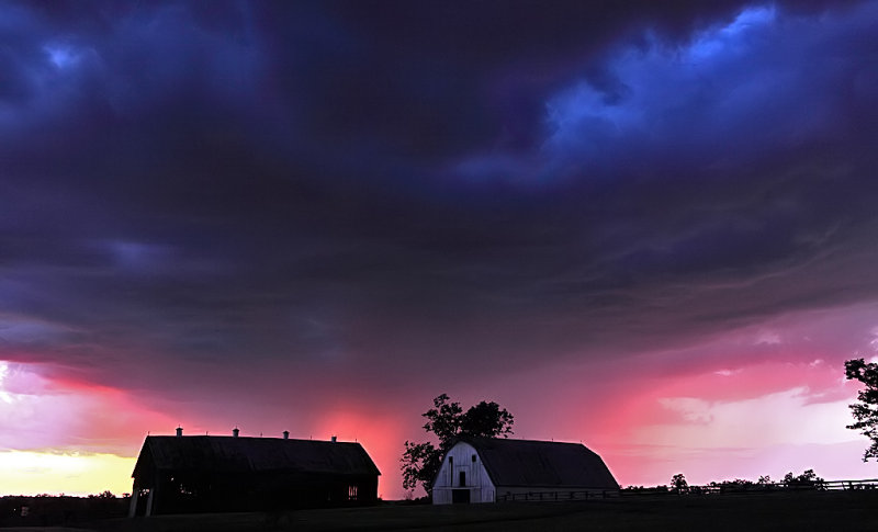 Barns and a Stormy sunset at Talmage 