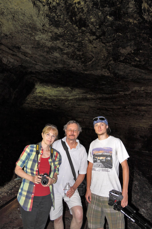 The Beaubien family enjoys a rare chance to walk the length of Natural Tunnel 