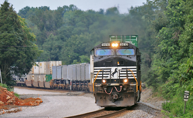Train 229 at the Cedar Grove road crossing between CP Grove and Jones Knob. 