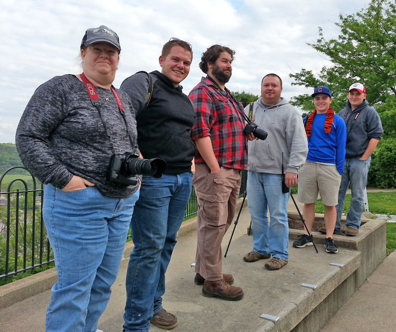 The gang high on a hill in Ohio 