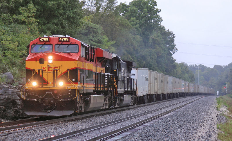 Northbound NS 264 climbs out of the Cumberland River valley just North of Grove 