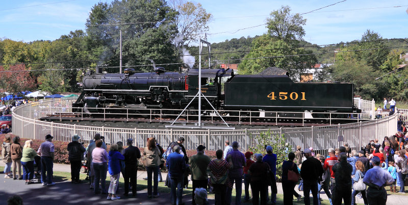 4501 on the turntable at Summerville 
