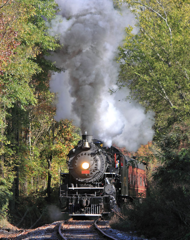 Southern 4501 throws cinders to Heaven as she climbs away from Rossville, Ga 