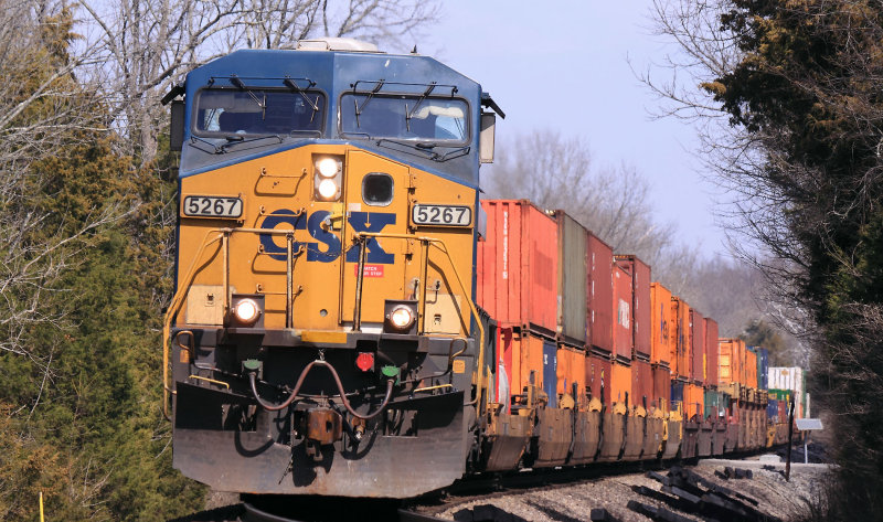 NS 223 has a pair of CSX GEs for power as the train approaches McBrayer, KY 