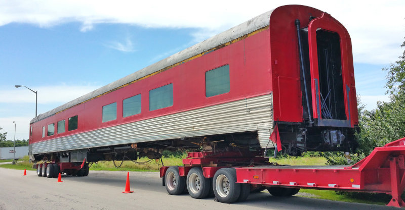 A former C&O car from Pikeville, headed for service on the Lexington Dinner Train