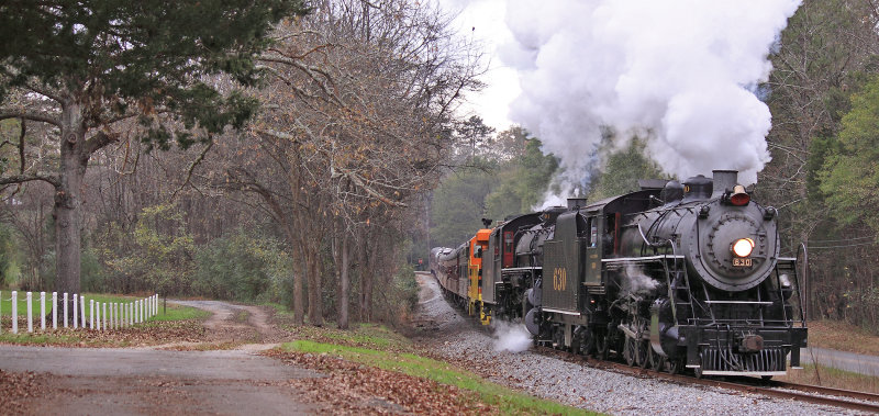 The doubleheader climbs upgrade through the Chickamauga Battle Field