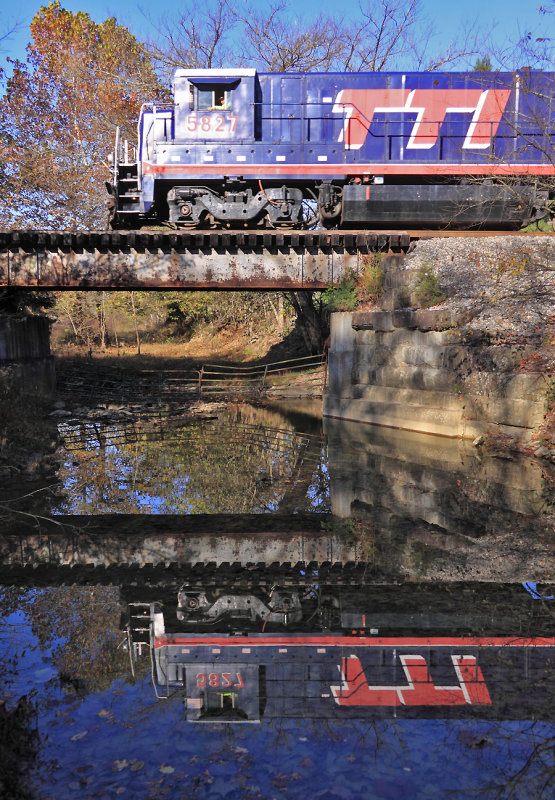 TTI 5827 crosses the Scrubgrass Creek bridge near Meyers  