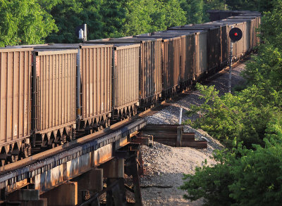 Westbound empties headed back for more black gold from  Indiana 