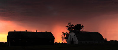 Barns and a rainy sunset in Central Kentucky 