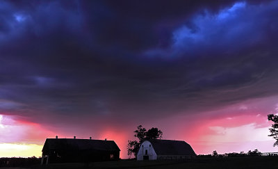 Barns and a Stormy sunset at Talmage 