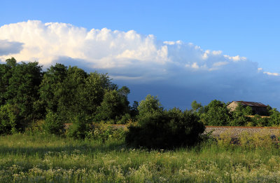 A storm front over Bellows Mill 