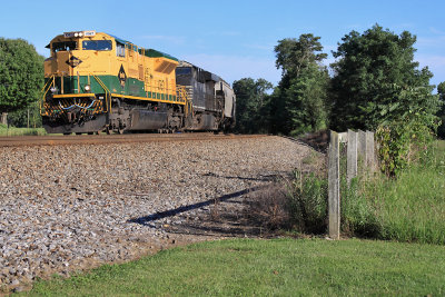NS 55A tops over the hill at Norwood Ky in the low evening light 