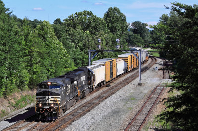 After sitting for several hours, a dogcatch crew brings train 168 North towards Burnside