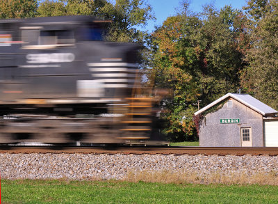 The fastest thing in town...NS 216 races through downtown Burgin