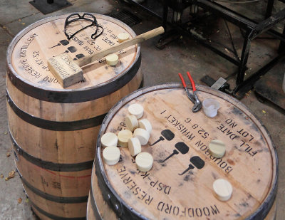 Charred Oak barrels and the bungs to seal them up tight,