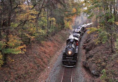 The light was fading fast as the train rolled through the cut at Wildwood, GA
