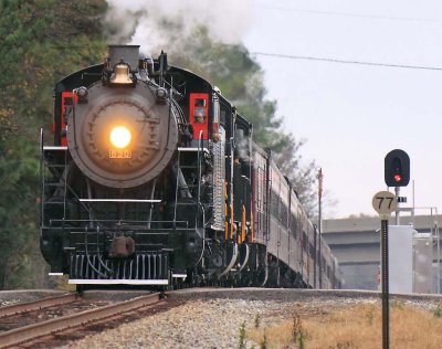 Northbound topping over the hill at Keener, Alabama