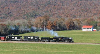 The sound of a steam whistle once again echos off Waldens Ridge as 630 heads North near Evensville TN 