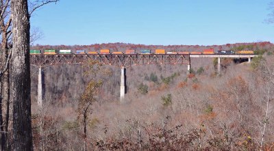 Northbound 224 soars above the New River valley on the new bridge built in 1963