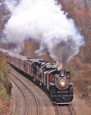 After a great run from Knoxville, the train enters Asheville, seen here near Murphy Junction